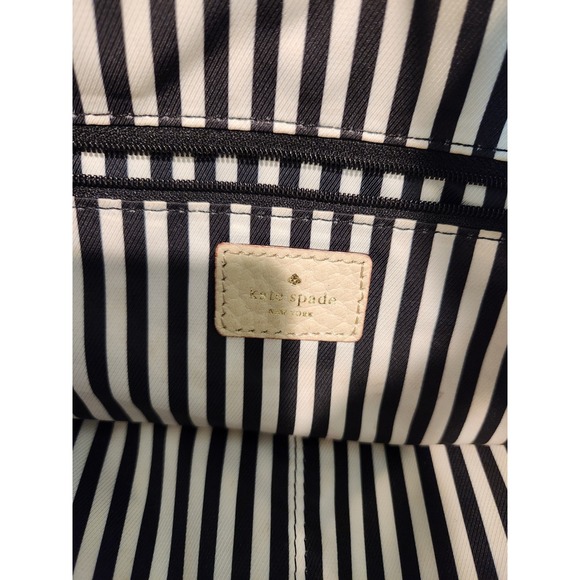 Kate Spade Satchel Crossbody Black‎ Beige Leather Tassel Designer Bag - Picture 6 of 13